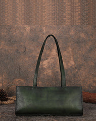Handmade Leather Womens Vintage Baguette Bag Best - Side View