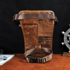 Cool Leather Drop Leg Bag Belt Pouches Mens Waist Bag Shoulder Bag for Men