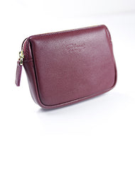 Cute Women Red Leather Mini Zip Billfold Wallet Coin Wallet Small Zip Change Wallets For Women