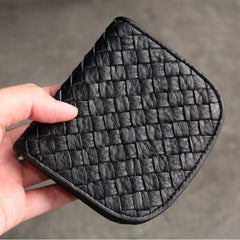 Cute LEATHER Womens Braided Small Wallet Bifold Leather Small Wallet FOR Women