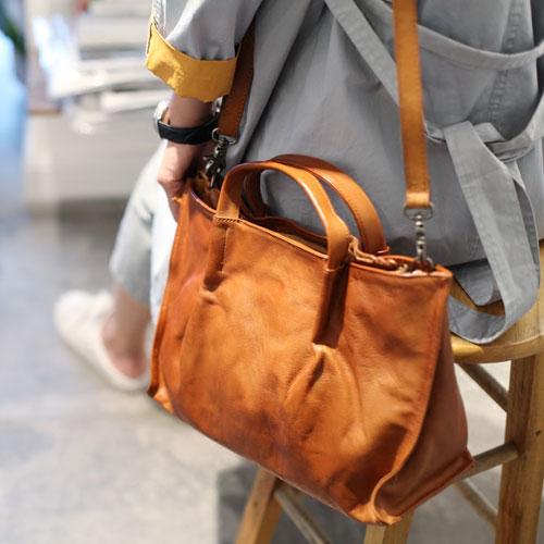 Vintage Brown Womens Leather Satchel Handbag Tote Purse Women's Satchel Handbags CM04171077