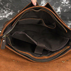 Cool Leather Mens Vintage Briefcases Work Bag Business Bag Handbag Laptop Bag For Men
