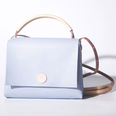 Handmade Leather Gray Womens Handbag Cute Shopper Purses for Women