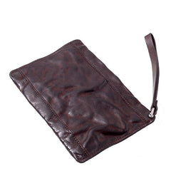 Cool Black Leather Mens Wristlet Wallets Zipper - Open View