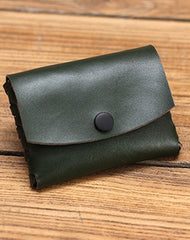 Cute Leather Card Holders Green Women Coin Wallets Handmade Card Wallet For Women