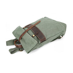 Cool Waxed Canvas Leather Mens Backpack Canvas Travel Backpack Canvas School Backpack for Men