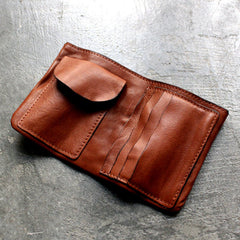 Cute LEATHER Wrinkled Womens Small Wallet Bifold Leather Small Wallets FOR Women