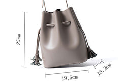 Genuine Leather bucket bag shoulder bag for women leather crossbody bag - EverHandmade