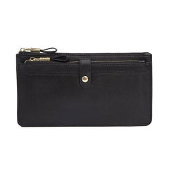 Cool Leather Long Wallet for Men Vintage Double Zipper Long Wallet for Men