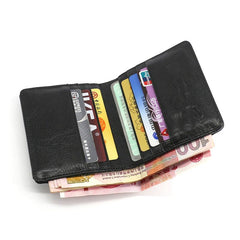 Leather Mens Front Pocket Wallet Small Wallet Slim Wallet billfold Card Wallet for Men