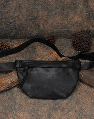Vintage Women Leather Waist Bag Fanny Pack - Side View