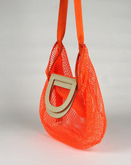 Womens Blue Net Polyester Leather Tote Handbag Purse Polyester Tote Shoulder Bag Purse for Ladies