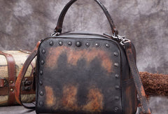 Genuine Leather Handbag Vintage Bag Shoulder Bag Crossbody Bag Clutch Purse For Women - EverHandmade