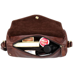 Cool Brown Leather Mens Bucket Courier Bag Side Bag Brown Postman Bag Messenger Bag For Men