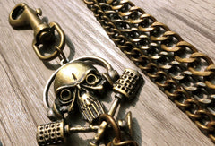 Brass biker trucker punk skull hook wallet Chain for chain wallet biker wallet trucker wallet