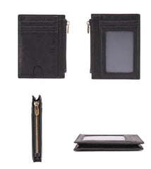 RFID Leather Mens Small Wallet Cardholder Wallet Front Pocket Wallets for Men