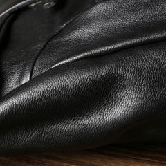 Leather Mens Black Cool Backpack Large Travel Bag School Bag for men
