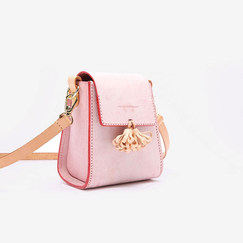 lovely Handmade Leather Womens Mini Purse Makeup Handbags Shoulder Bags for Women