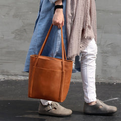 Stylish LEATHER Brown WOMEN Tote Bag Tote Shoulder Purses FOR WOMEN