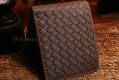 bi fold wallet with removable id holder​ Vintage billfold leather wallet braided leather billfold wallet for men women - EverHandmade
