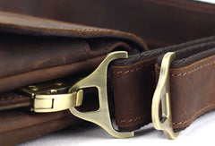 Vintage Leather Mens Small Messenger Bag Clutch Purse iPad Bag For Men - EverHandmade
