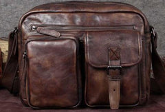 Genuine Leather Handbag Vintage Messenger Bag Crossbody Bag Shoulder Bag Purse For Women - EverHandmade