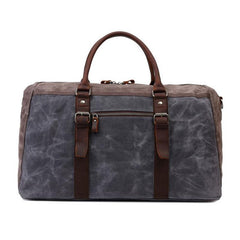 Mens Waxed Canvas Leather Large Weekender Bag Canvas Travel Bag for Men