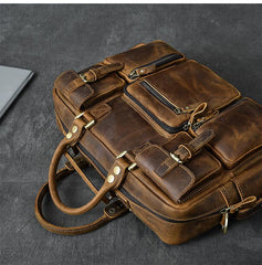Canvas Leather Mens Womens Dark Coffee Travel Side Bag Messenger Bag Large Shoulder Bag For Men
