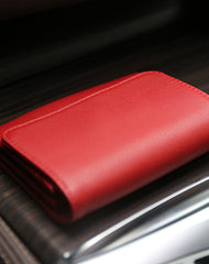 Minimalist Womens Black Leather Billfold Wallet Small Wallet with Coin Pocket Slim Wallet for Ladies