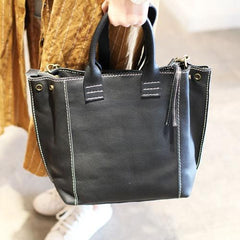 Womens Shopper Bag Leather Tote Bag With Zipper - Annie Jewel
