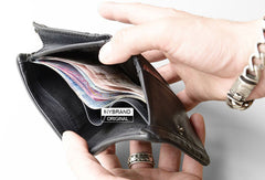 Genuine leather billfold wallet leather men billfold vintage wallet for men - EverHandmade