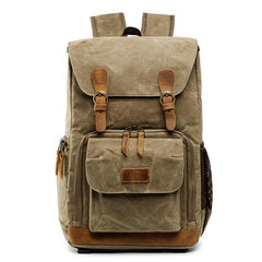 GREEN LARGE CANVAS WATERPROOF MENS CANON CAMERA BACKPACK DSLR CAMERA BAG NIKON CAMERA BAG DSLR CAMERA BAG