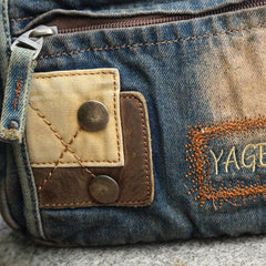 Jean Denim Blue Mens Small Fanny Pack Waist Bag Blue Hip Bag Bum Bag For Men