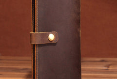 Handmade Genuine Leather Wallet Long Leather Wallet Bifold Wallet Bag For Mens