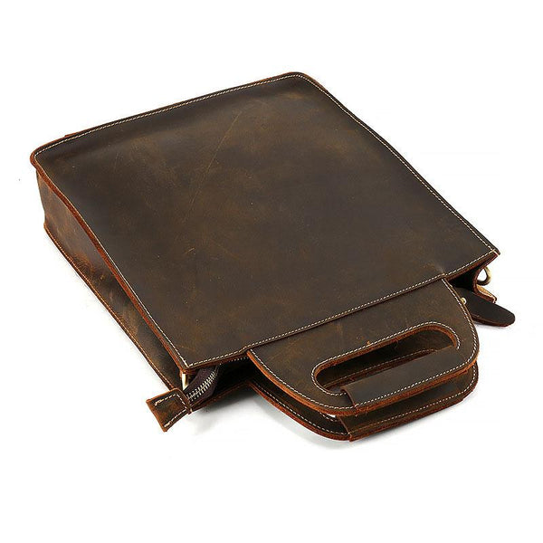 Vintage Leather Mens Briefcase Work Handbags Shoulder Bags Work Bag For Men FY02282094