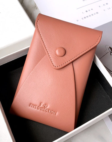 Cute Women Pink Leather Slim Key Wallet Keychain with Wallet Coin Change Wallet For Women
