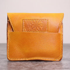 Brown Leather Men Card Holder Wallet Leather Card Holder Slim Wallet with Coin Pocket For Men