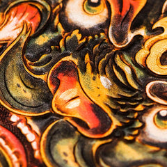 Handmade Leather Chinese Lion Tooled Mens Small Wallet Cool Leather Wallet billfold Wallet for Men