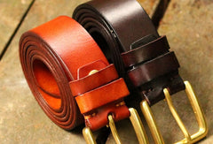 Genuine Leather Mens Leather Men Brown Black Belt for Men Cool Leather Belt - EverHandmade