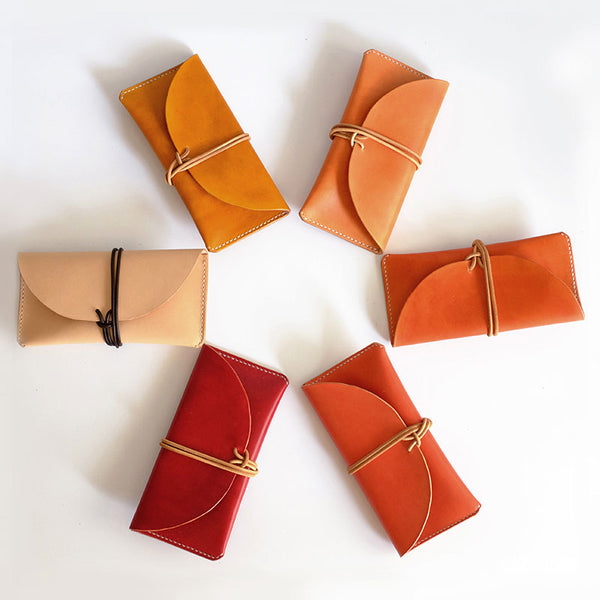 Handmade LEATHER Womens Long Wallet Leather Envelope Long Wallets FOR Women ZOWU01081054