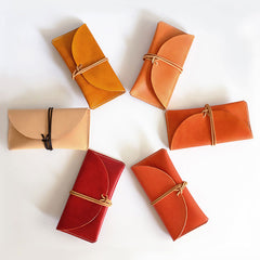 Handmade LEATHER Womens Long Wallet Leather Envelope Long Wallets FOR Women