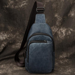 Casual Brown Sling Bag LEATHER MENS Sling - Open View