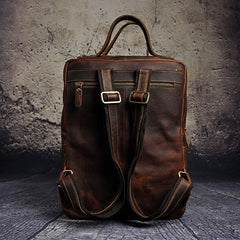 Cool Mens Leather Backpack Vintage Travel Backpack School Backpack for men