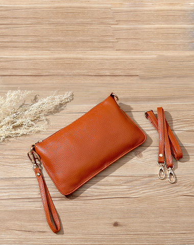 Yellow Leather Wristlet Wallet Womens Small Minimalist Shoulder Purse Zip Crossb WW00881084