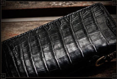 Handmade Leather Tibetan Mens Biker Chain Wallet Cool Wallet Long Chain Wallets for Men