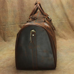 Large Leather Mens Barrel Overnight Bags Weekender Bag Travel Bags For Men