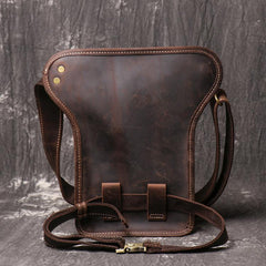 Brown MENS LEATHER FANNY PACK FOR MEN Coffee Drop Leg Bag BUMBAG WAIST BAGS