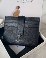 Minimalist Women Gray SheepSkin Slim Card Holder Card Wallets Slim Card Holders Credit Card Holder For Women
