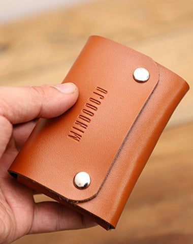 Cute Women Tan Leather Card Holders Coin Wallet Multi Card Wallet For Women