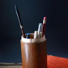 Handmade Leather Pencil Holder Pencil Case Pencil Barrel Case